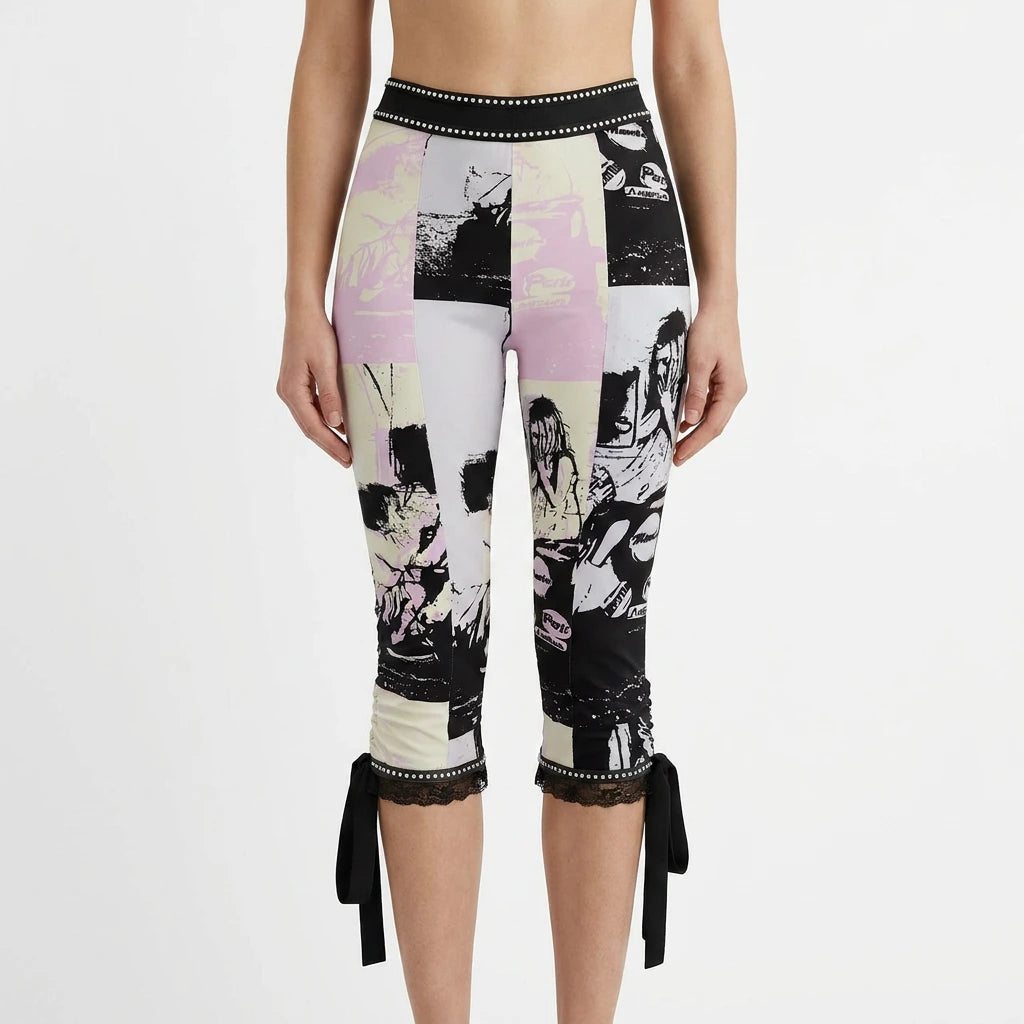 Street Art Lace-Tie Pants