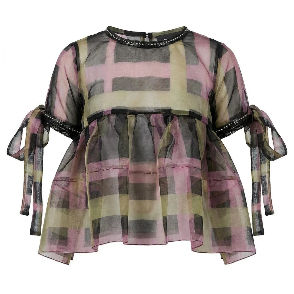 Paper Dolls Organza Peplum Top