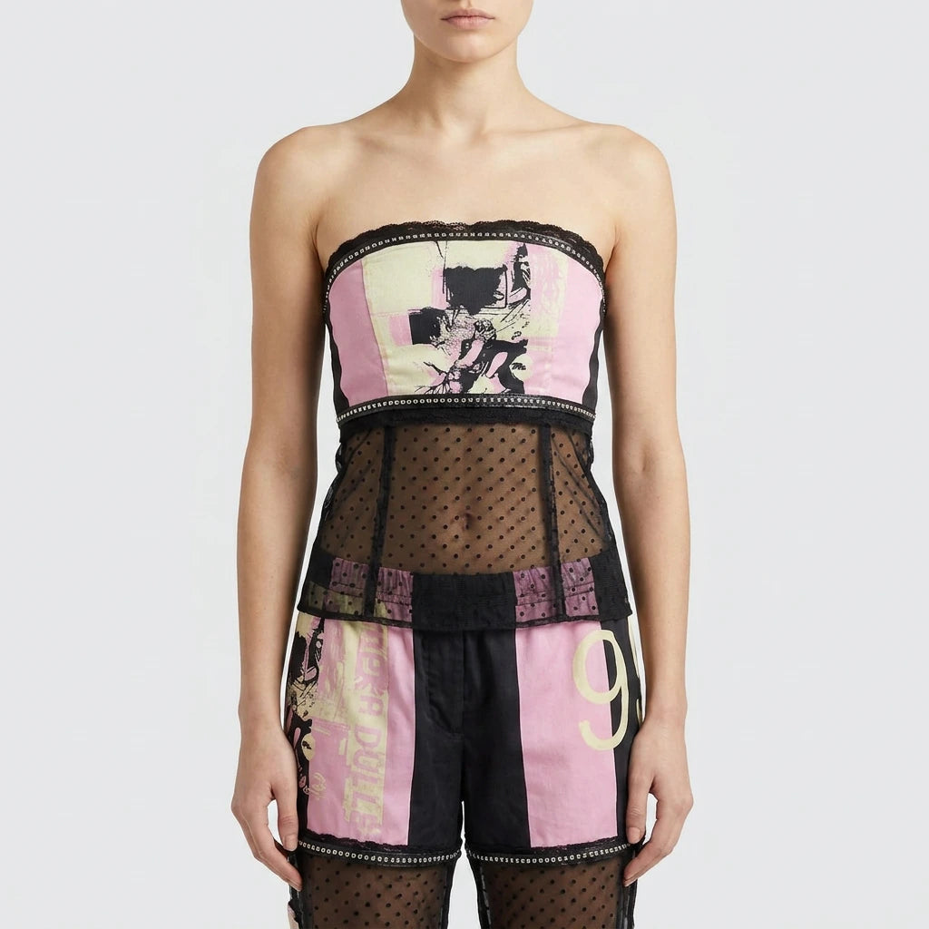 Paris Street Art Soccer Jersey Corset Top