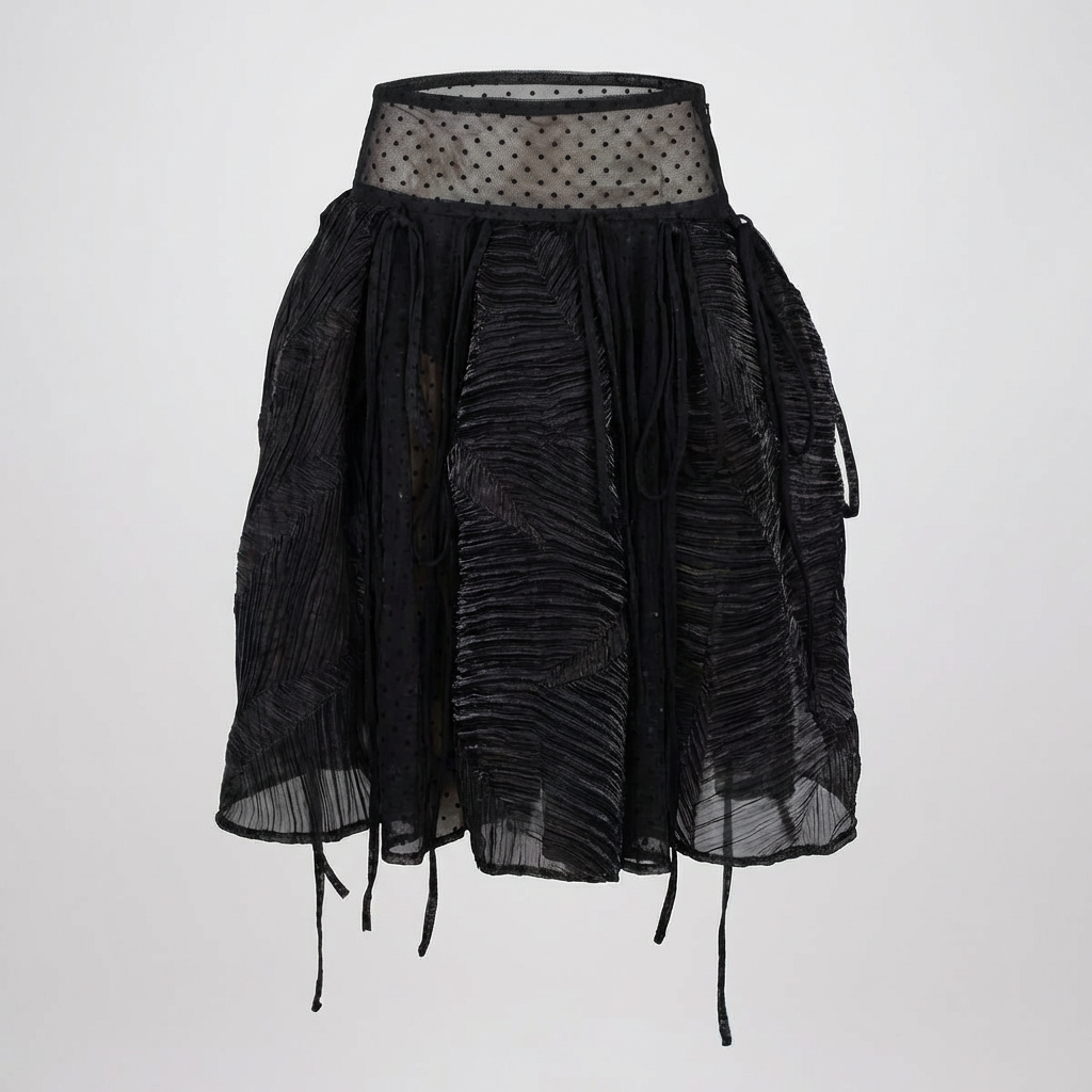 Mixed Media Black Midi Skirt-Shop Paper Dolls Collection
