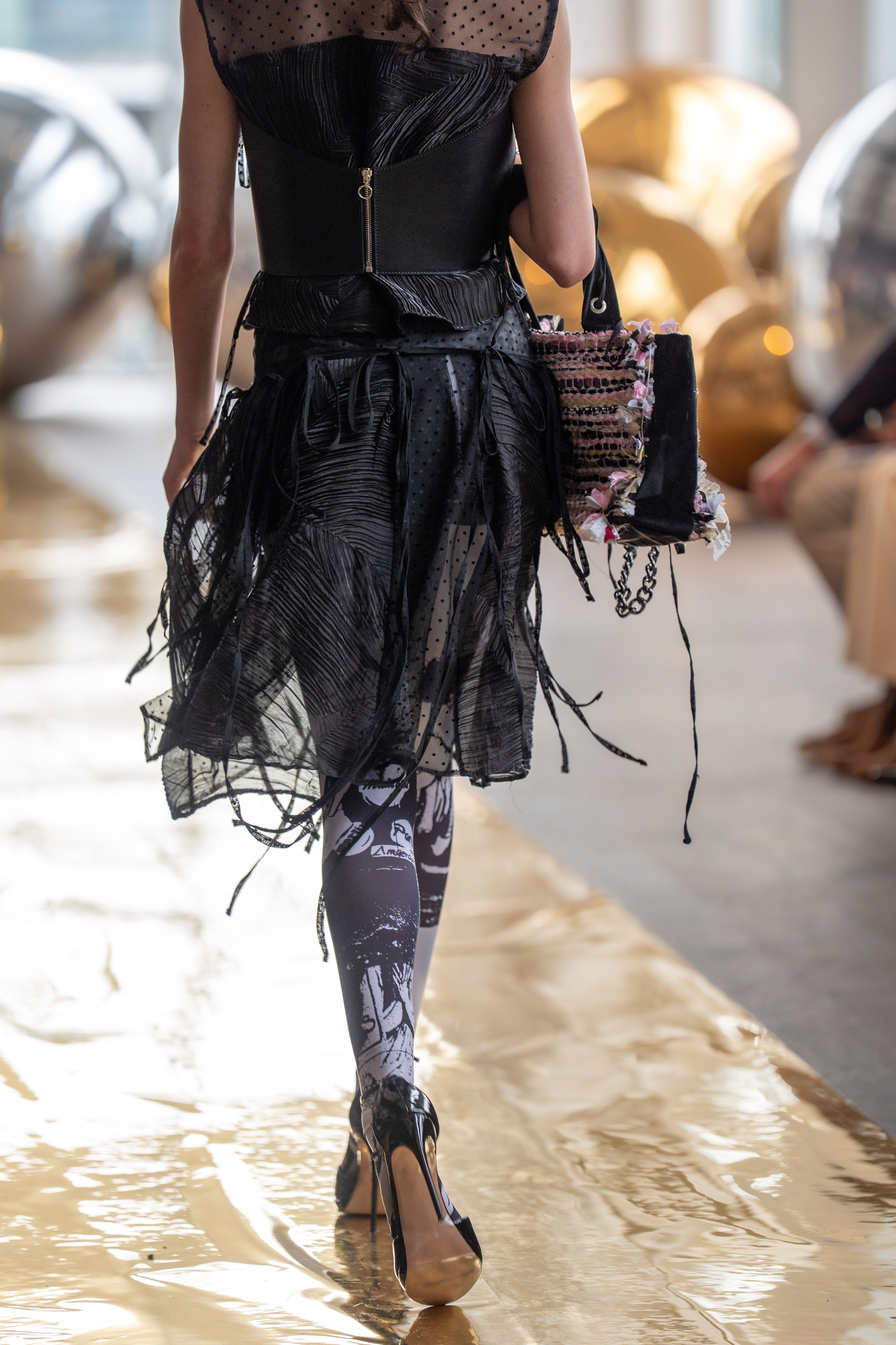 Mixed Media Black Midi Skirt-Shop Paper Dolls Collection