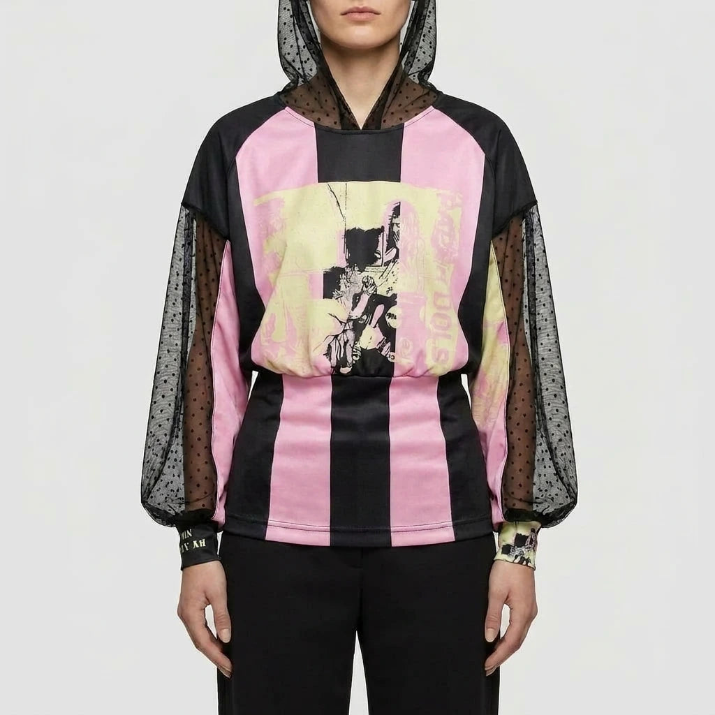 Reworked Jersey Mixed Media Hoodie