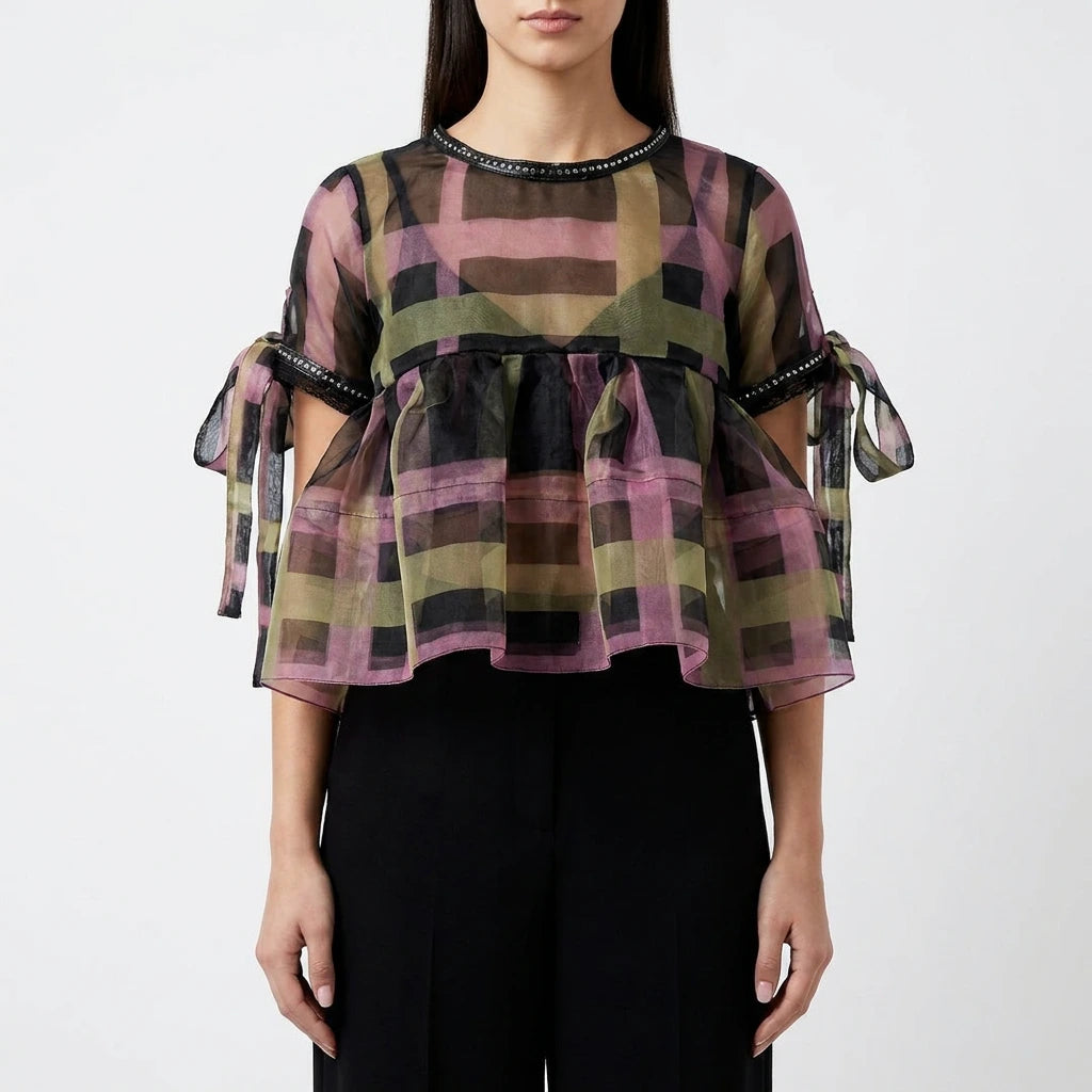 Paper Dolls Organza Peplum Top