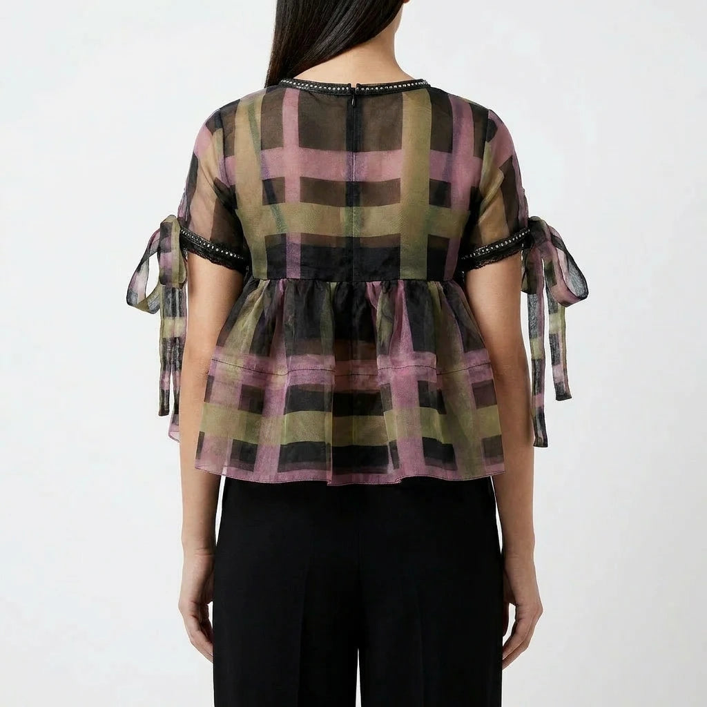 Paper Dolls Organza Peplum Top